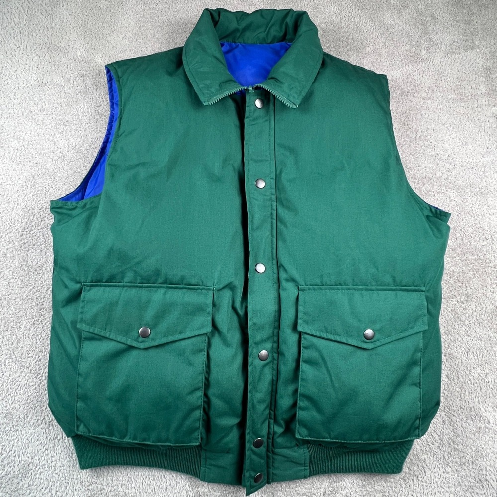 Outdoor Exchange Reversible Puffer Vest Mens XL Green Blue Down Gorpcore Hiking - Picture 3 of 16